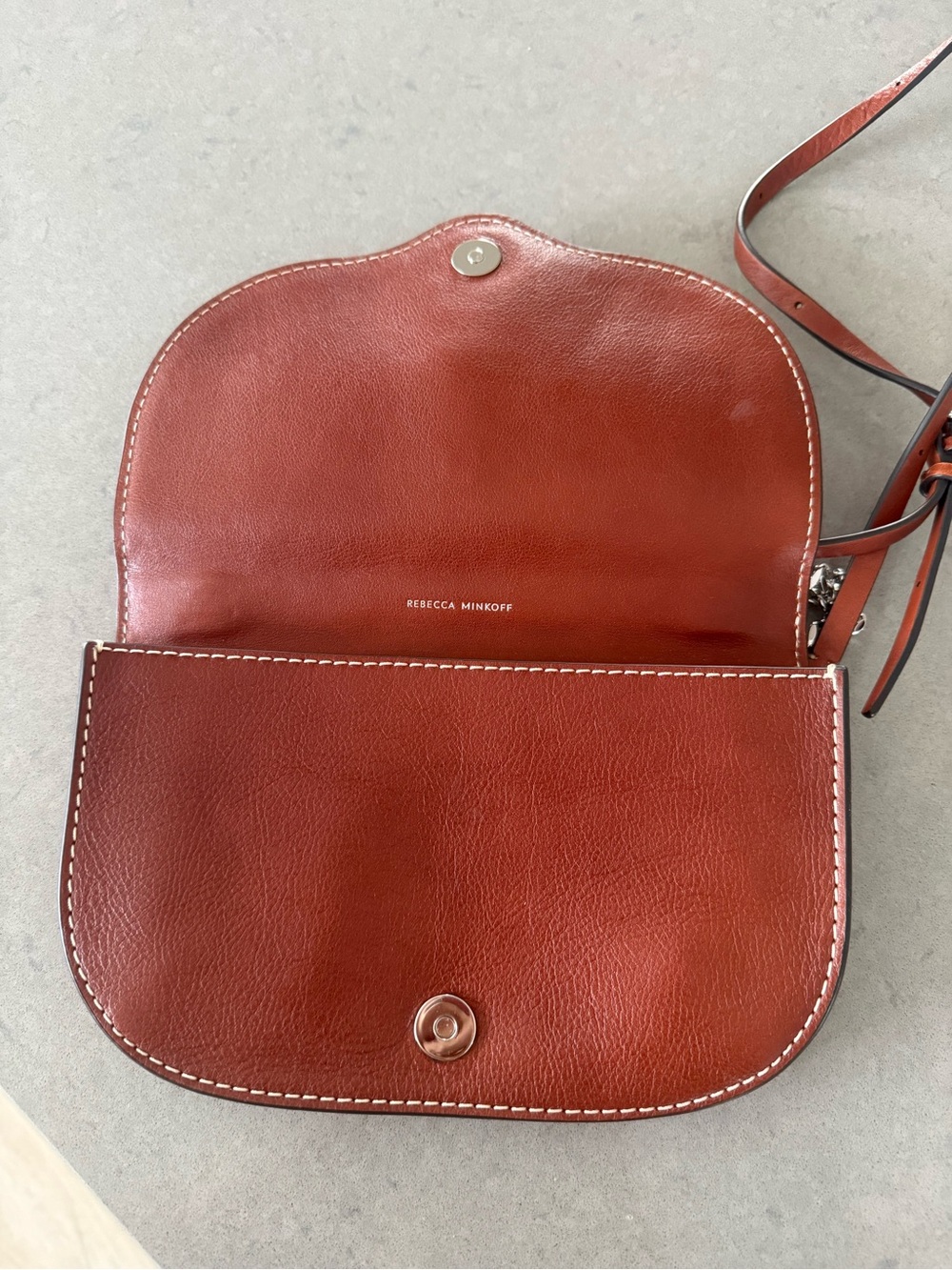 Rebecca Minkoff Chestnut Leather Small Scout Crossbody with Silver Hardware - Picture 5 of 9